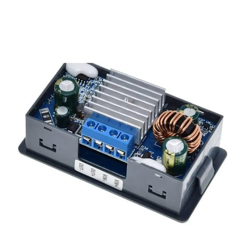 Close-up of CNC DC DC Buck Boost Converter CC CV 0.5 To 30V 4A Power Module with components visible