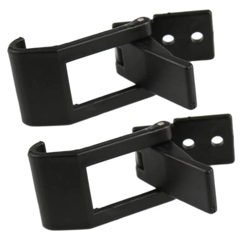 Heavy Duty Case Latch Replacement Set Black Two-Hole Mount Hardware, two black metal latches for toolbox repair