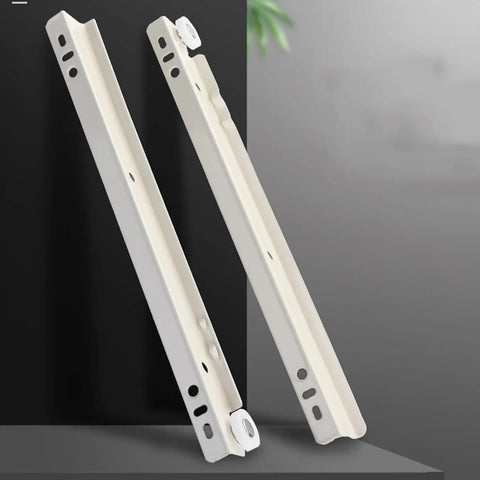 Heavy Duty Drawer Slide Rail 2-Section Telescopic Guide With Smooth Glide Bearings, 35kg Load Capacity, Bottom Mount With Screws