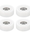 Pro Grade White Roller Idler Bearing Pulleys For Smooth Rolling Sliding Doors Heavy Duty Plastic Shells With Sealed Steel Bearings 4 Pack