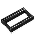 DIP IC Socket Adapter 24 Pin Dual Row Solder Type 2.54mm Pitch 15.24mm Row Spacing 10 Pack Easy In And Out Reusable IC Connector
