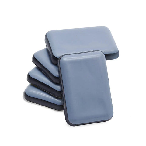 Stack of 24 Piece Self-Adhesive Teflon Furniture Sliders Set That Make Moving Furniture A Breeze, Rectangle 35x25mm Glide Pads, Grayish Blue