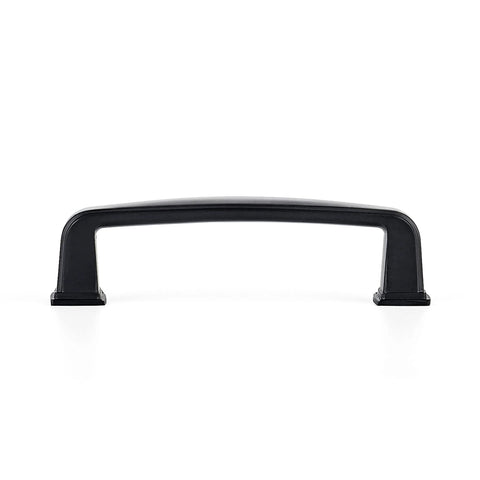 30 Pack Solid 3 Inch Cabinet Handles Matte Black Zinc Alloy Pulls for Kitchen Cupboards and Drawers, front view of a single handle