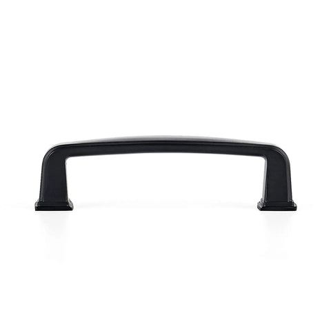 Slick 3 Inch Matte Black Cabinet Handles 10 Pack Zinc Alloy Pulls For Kitchen Cabinets And Drawers Easy Install Center To Center 3 Inch Mount Hardware For Cupboards, single handle front view.
