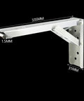 Heavy Duty Folding Triangle Wall Brackets For Custom Corner Shelves, built like a tank stainless steel, 335mm long, detailed view.