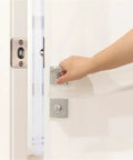 Adjustable Ball Door Catch Set for Cabinets and French Closet Doors in use, hidden retractable clamping mechanism, easy install