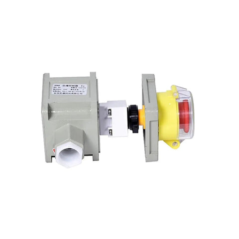 Side view of Industrial Explosion Proof Emergency Stop Button Switch With Protective Cover, rugged aluminum shell