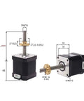 Top Shelf Nema 17 Stepper Motor Matched With 310Mm Lead Screw, showing detailed dimensions and hybrid layout for CNC machining.