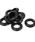 Built Tough 10 Pack Rubber Cable Grommets Black, double groove wire sleeve bushings for cable protection.
