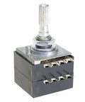 Rotary Potentiometer 50K And 100K Log Audio Volume Control Pot For Stereo Systems With Loudness RH2702 Style Easy Install Dope Quality Pro Grade Passive Component For DIY Audio Projects. metal shaft and terminals