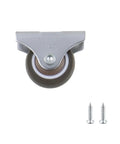 Slick Roll Mini Fixed Caster Wheels 1.26 Inch Ultra Thin Low Profile Sliding Door Casters with screws for easy installation.