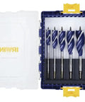 Speedbor Wood Drill Bit Set 6 Piece With Visible Clear Lid Stackable Storage