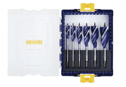 Speedbor Wood Drill Bit Set 6 Piece With Visible Clear Lid Stackable Storage