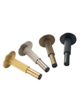 Heavy Duty Brass Door Stopper With Knurled Texture For Floor Wall Mount, Solid Metal Bumper in four finishes.