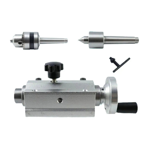 Drill Tailstock B12 Live Center High Accuracy For Mini Lathe Machine accessories shown with components and aluminum body