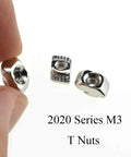 Sliding T Slot Nuts 2020 Series M3 Drop In Pack Of 30 Carbon Steel Nickel Plated Half Round Roll In