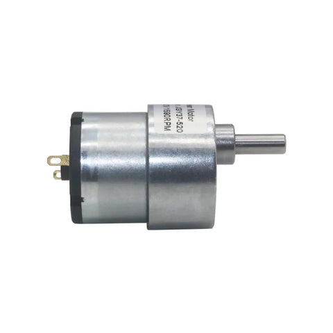 Robust Dc Reduction Gearbox Motor Delivering Beast Level Torque Ultra Quiet 12V 45Rpm with metal casing and output shaft.