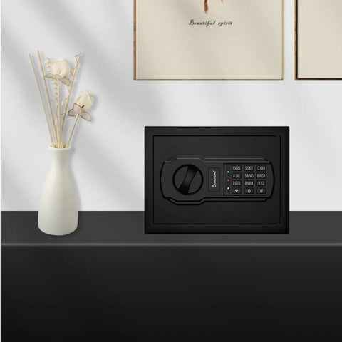 Fire Resistant Safe Box With Fireproof Waterproof Bag And Sensor Light 0.23 Cubic Feet Money Safe With Emergency External Power Supply And Digital Security Safe Built To Last
