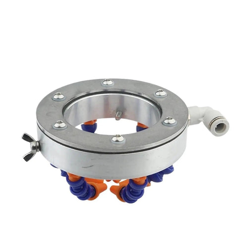 Adjustable Cooling Ring Mist Nozzle for CNC Milling and Engraving, pro-grade spray system with six water pipes, 135mm ring