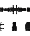 10 Pack Barbed Tee Irrigation Fittings For 1/3 Inch To 1/4 Inch Tubing, 6 Way Adapter With Anti Drop Quality, Black Connectors