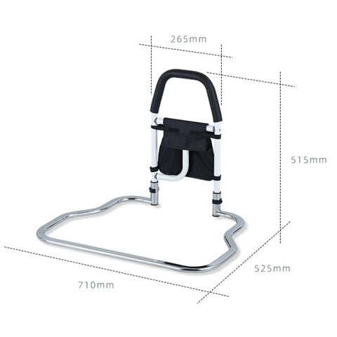 Foldable Anti Slip Bed Rails For Seniors With Standing Support And Space Saving Flat Tube Design Easy Install Safety Rails For Bed
