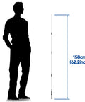 Beefy 62 Inch Mobile Ham Radio Antenna Dual Band 144 430 MHz shown with silhouette for size comparison
