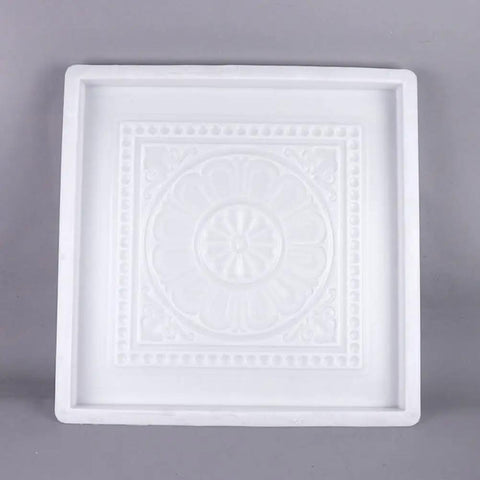 Reusable Concrete Paver Mold For DIY Pathways And Driveways Antique Colored Brick Design 17.32 By 17.32 Inches.