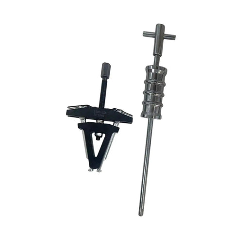 Badass Adjustable Bearing Puller For Motorcycle Steering Column Race Removal Two Jaw Puller From Carbon Steel Fits Imperial Threads For DIY Front End Maintenance Save Shop Fees By Fix It At Home Yourself Complete Your Garage Project Today, two-jaw carbon steel tool