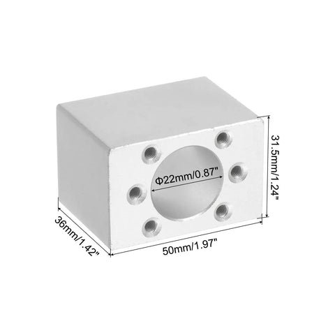 Pro Grade Ball Screw Nut Housing Seat Mount Bracket for SFU1204 CNC Machines, Aluminum Alloy Nut Bracket, 36x50x31.5mm, 22mm bore