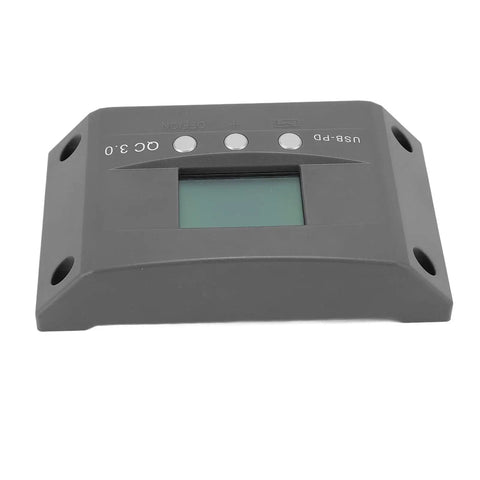 Beefed Up 50A MPPT Solar Charge Controller With LCD Display And Dual USB Ports For 12V 24V Auto Adaptive Charging Ideal For Solar Panels Camping And Outdoor Adventures, front view