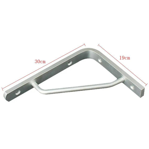 Badass Heavy Duty Aluminum Alloy L Shaped Wall Mount Shelf Brackets 30cm x 19cm for secure board mounting.