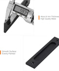 2 Pack 6 Inch Sliding Barn Door Handles And Rectangular Pocket Door Pulls In Matte Black with caliper measurement of thickness