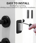 Installation of Two Pack Deadbolt Strike Plate With Backplate, 1 Inch By 2.25 Inch Round Corner Door Strike Plate In Matte Black
