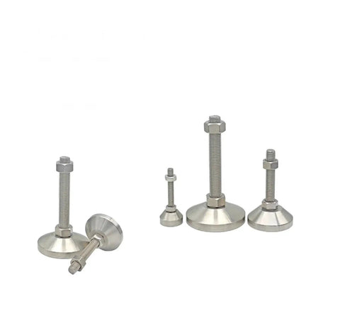 Beefy Adjustable Leg Set For Furniture, Stainless Steel Leveling Feet With M10-M24 Threads, Swivel Base And Articulating Design