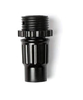 Black 3/4 inch threaded connector from Garden Hose Repair Kit With 3/4 Inch Thread Adapters, 6 Piece Connector Set Including 3 Male And 3 Female Connectors With Washers, Fits 3/8 Inch Flexible Hoses, US GHT Standard, No Leak Easy Fix.
