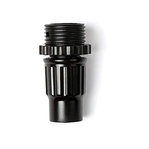Black 3/4 inch threaded connector from Garden Hose Repair Kit With 3/4 Inch Thread Adapters, 6 Piece Connector Set Including 3 Male And 3 Female Connectors With Washers, Fits 3/8 Inch Flexible Hoses, US GHT Standard, No Leak Easy Fix.