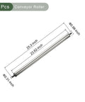 Two Pack Conveyor Roller Replacement 1 Inch Diameter By 24 Inch Length Stainless Steel Heavy Duty Industrial Grade Rollers