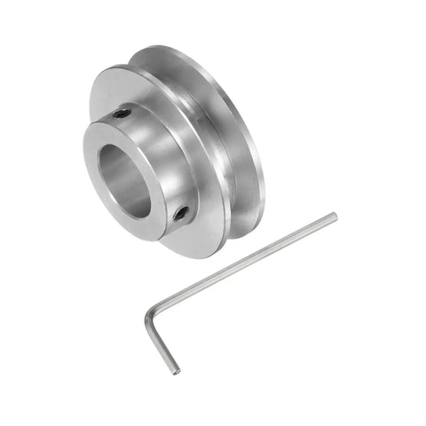 Heavy Duty Single Groove Pulley 14mm Fixed Bore 40mm OD Aluminum Alloy With Hex Wrench For Drilling Machine Fits 6mm PU Round Belt