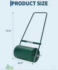 Heavy Duty 23 Inch Lawn Roller For Push Or Tow Behind Use Steel Sod Roller With U Shaped Handle 13 Gallon Water Or Sand Fill