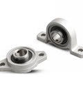 Built Tough Zinc Alloy Pillow Block Ball Bearing Support With Deep Groove Design And Precision Machined Housing, front and side view