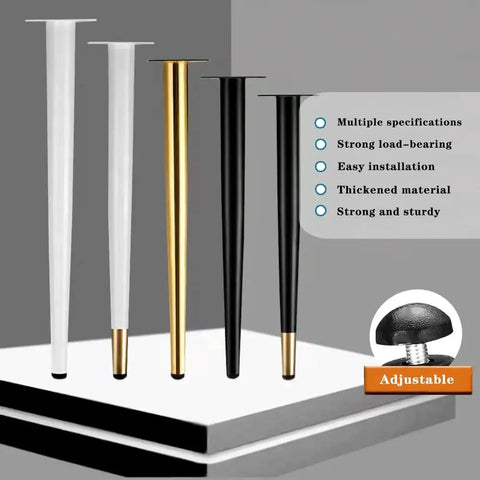 Adjustable Metal Table Legs Four Pack Replacement For Desks Chairs Sofas Cabinets Dressers Beds Black 60 Cm Tall Built To Last