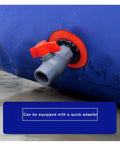 Must Have Foldable PVC Water Tank 240L Portable Water Storage Bladder close-up of drain valve with adapter detail