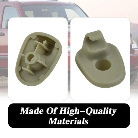 Close-up of tan Two Pack Inner Sun Visor Clips Replacement Retainer for Most Cars, showing durable ABS material, easy install.