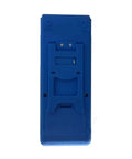 Back view of Rock Solid Digital Hardness Tester Meter with built-in thermal printer slot and sturdy blue casing.