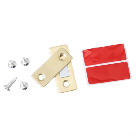 Invisible Magnetic Cabinet Catch Ultra Slim Metal Door Latch With screws and adhesive stickers Gold Finish Coating