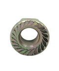 Professional Grade Flange Wheel Lug Nuts Fit Polaris ATVs And UTVs With Steel Wheels Grade 109 Zinc Coated, close-up view.