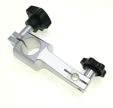 Measuring Arm Bracket For Comparator Stand And Indicator Holder With 64mm Center Distance Heavy Duty Mounting Bracket For Metrology Equipment Dial Indicator Setup Machining And Inspection Tool For Precise Alignment, silver metal with black knobs
