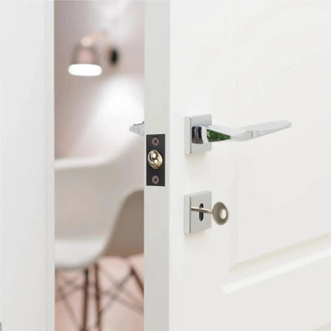 Super Solid Brass Steel Adjustable Ball Catch Door Latches 10 Or 15pcs Spring Roller Catches For Closet Cupboard Cabinet Hidden Smooth Sliding Mechanism on a white door.
