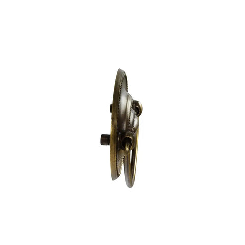 Side view of Oval Dresser Pulls Set, Two And A Quarter Inch Center To Center, Antique English Finish, 10 Pack
