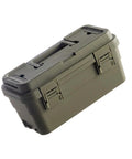 Boss Level Tool Box Organizers In 6.5L And 4L Sizes With Secure Locking Clasps, durable green case with closed latches